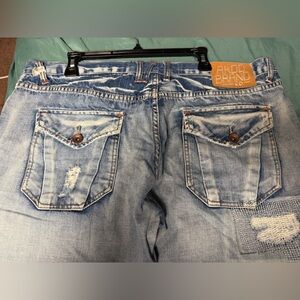 Men’s AKOO distressed jeans, Size 42